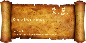 Kocziha Emma névjegykártya